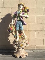 Lg Capodimonte 2 part statue of a Harvest Boy on