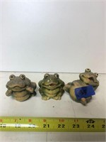 Set of Three Frog Figures