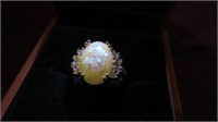 ROSE GOLD OVER .925 FIRE OPAL RING SZ