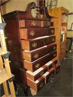 Dark wood dresser w/11 drawers Queen Anne Style
