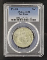 1935-S MS65 San Diego Silver Commemorative Half