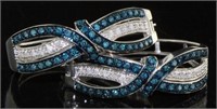 Brilliant 2.50 ct Blue & White Diamond Earrings