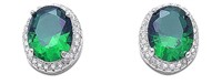 Oval 4.15 ct Emerald Designer Earrings