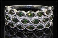 Genuine 1/3 ct Green Diamond Designer Ring