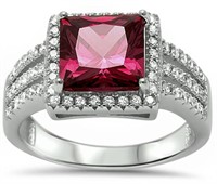 Princess Cut 5.50 ct Ruby Designer Ring