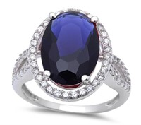 Stunning 6.00 ct Oval Sapphire Designer Ring
