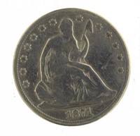 1871 Seated Liberty Silver Half Dollar