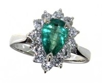 14kt Gold 1.69 ct Emerald & Diamond Ring