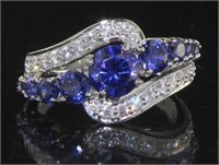 Beautiful 2.20 ct Blue & White Sapphire Ring