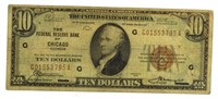 Series 1929 Chicago $10 National Currency Note
