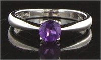 Natural 1/2 ct Amethyst Solitaire Ring