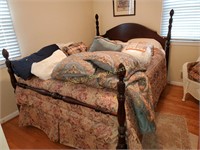 4-post dark wood full bed