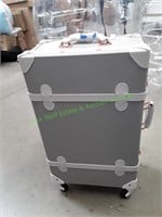 Grey, White w/ Rose Gold Spinner Lockable Luggage