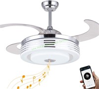 Modern 42" Ceiling Fan w/ Bluetooth LED Light