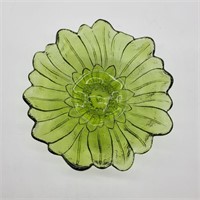 Vintage Indiana Glass Green Flower Bowl