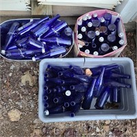 Lot of Blue Bottles