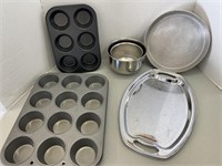 Muffin pans, bowls, misc