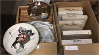 2 BOX LOT NORMAN ROCKWELL & OTHER COLLECTOR PLATES