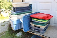Large Lot Of Totes And Lids