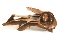 Bob Boomer wood carved Indian sculpture