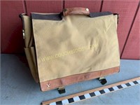 Heavy duty canvas leather wool lined messenger