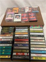 Great lot of cassette music tapes & storage case