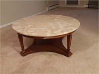Round Marble Top Coffee Table - S