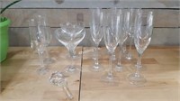 Assorted Crystal Style Champagne Flutes & More