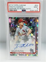 2019 Topps Chrome Sapph. Dakota Hudson Auto PSA 9