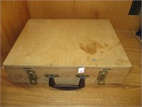 Wooden Sewing Box and Notions