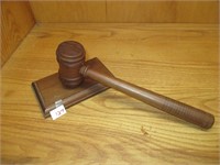 Wooden Gavel and Stand