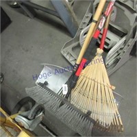 Broom, rakes, scraper