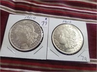 2-1921-D Morgan Dollars