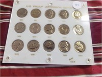 Set of US Proof Jefferson Nickels 195-64 in