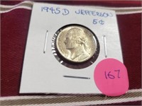 1945D Jefferson Silver War Nickel MS65