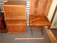 Organizer Cabinet & Wood Side Tables 3pc