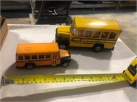 (2) Buddy L Metal School Buses