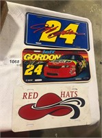 (2) Jeff Gordon Plates + Red Hats Plate