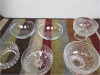 Lot of glass serving bowls