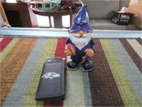 Baltimore Ravens wallet and gnome