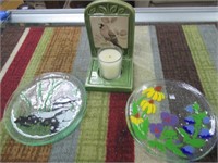 Decorative Plates and a Candle Holder