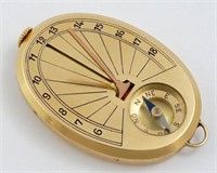 Cartier, rare oval watch w/sundial and compass