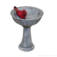 G & F Mini Garden 10027 Cardinal Birdbath Pick -