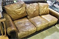 2-Toned Brown Leather Sofa