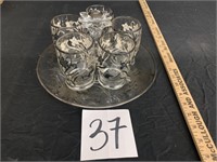 5 GLASSES ON GLASS HOLDER
