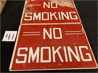 2 METAL ONE SIDED NO SMOKING SIGNS