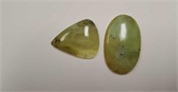 2 Yellow Dendrite Opal Loose Gemstones