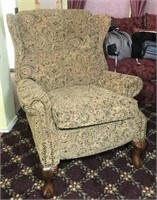 Upholstered Reclining Wing Back Chair
