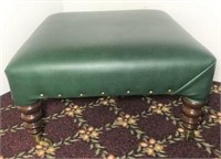 Leather Ottoman on Brass Casters