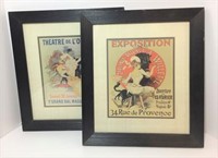 Pair of Paris Themed Framed Prints